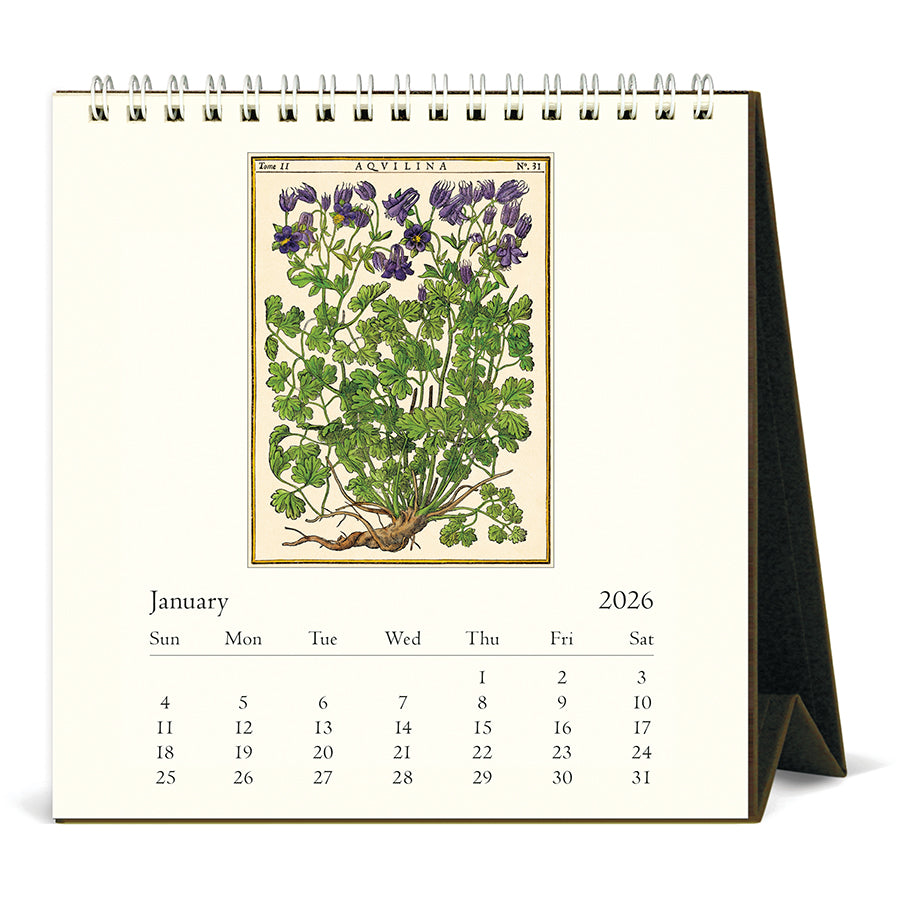Calendar with botanical illustration