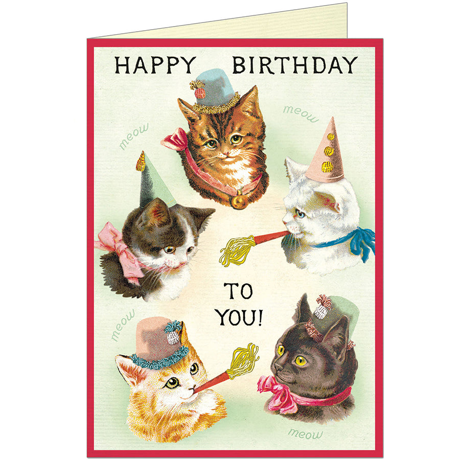 Cavallini & Co. Greeting Card - Happy Birthday Cat Party