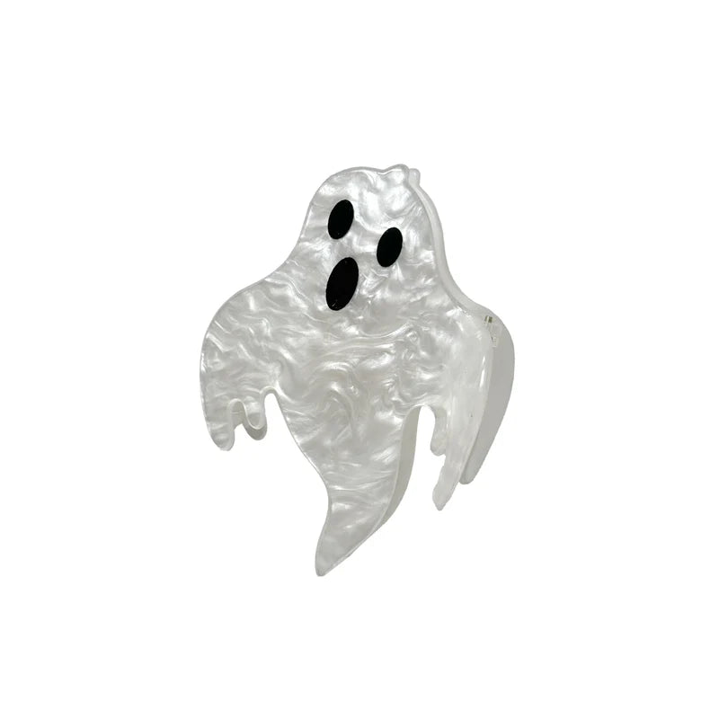 Pearly white ghost shaped hair claw clip