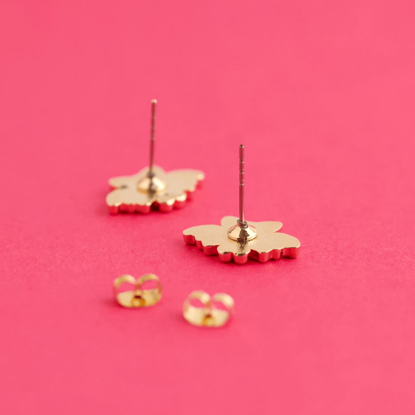 Back of earrings showing posts and earring backs