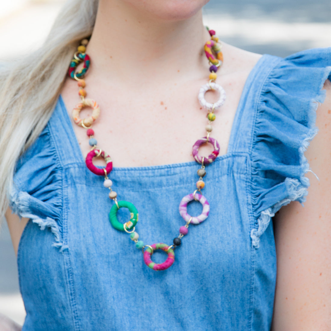 Aasha Large Rings Long Necklace