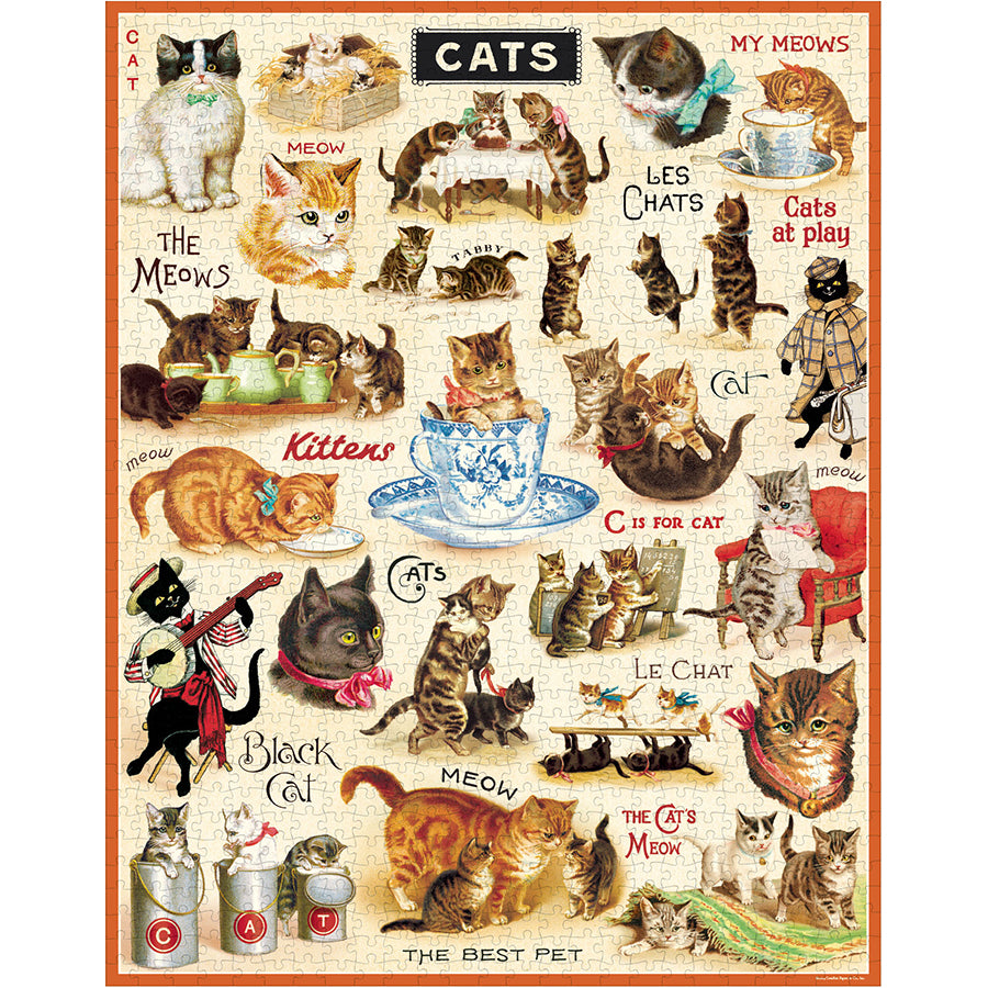 Cavallini & Co. 1000 Piece Puzzle -Vintage Cats