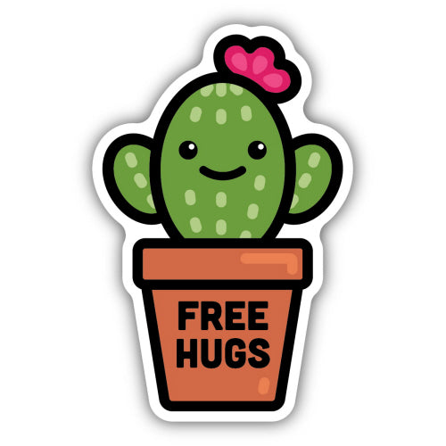 Free Hugs Cactus Sticker