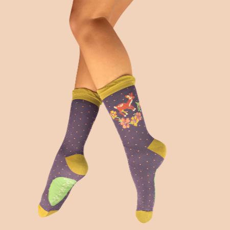 Vintage Fawn Ankle Socks - Lilac