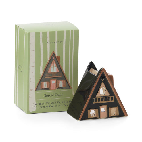Paddywax Incense & Tea Light Ceramic House - No. 01 Nordic Cabin