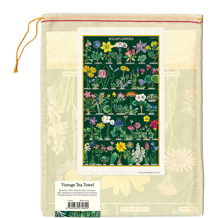 Cavallini & Co. Tea Towel -Wildflowers 2