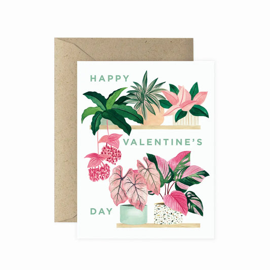 Valentine's Plant Shelf Greeting Card