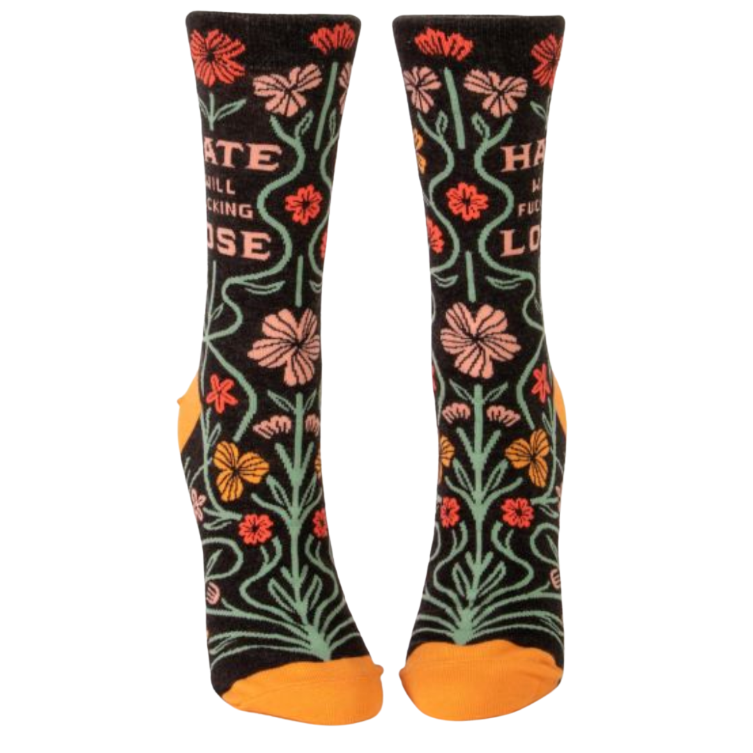 Hate Will Fucking Lose Crew Socks