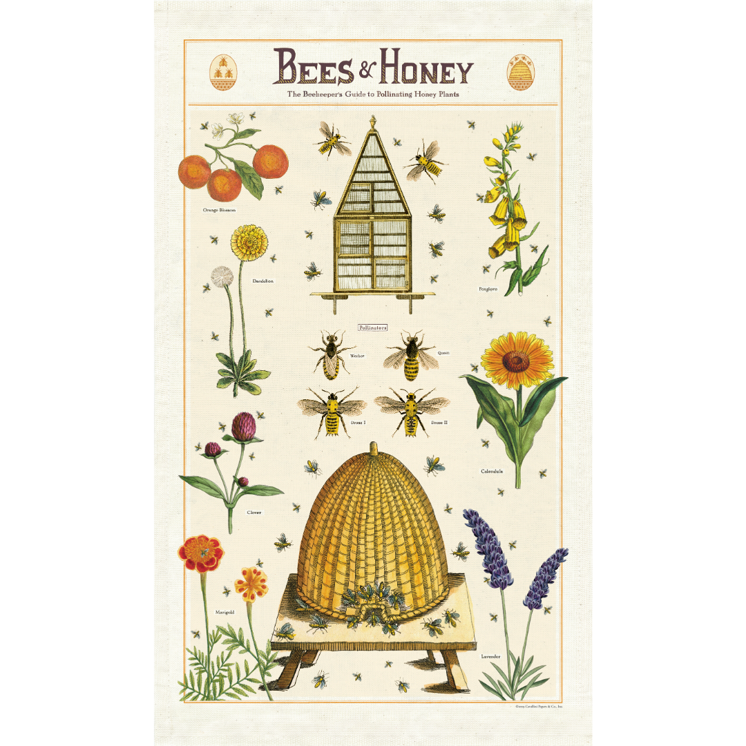 Cavallini & Co. Tea Towel - Bees & Honey