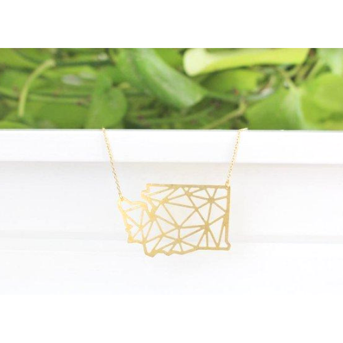 State of Washington Geometric Pendant Necklace