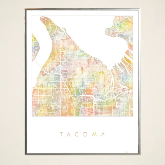 Turn of the Centuries - Tacoma Pride Rainbow Watercolor Map