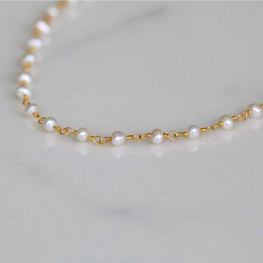GF PEARL BALL BRACELET-GOLD