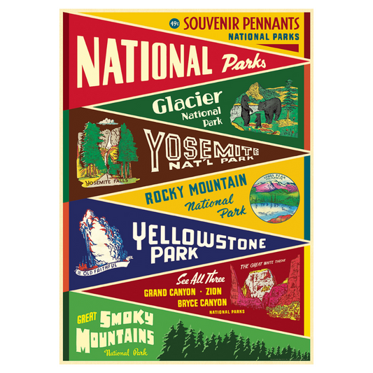 Cavallini & Co. Wrap - National Parks Pennants