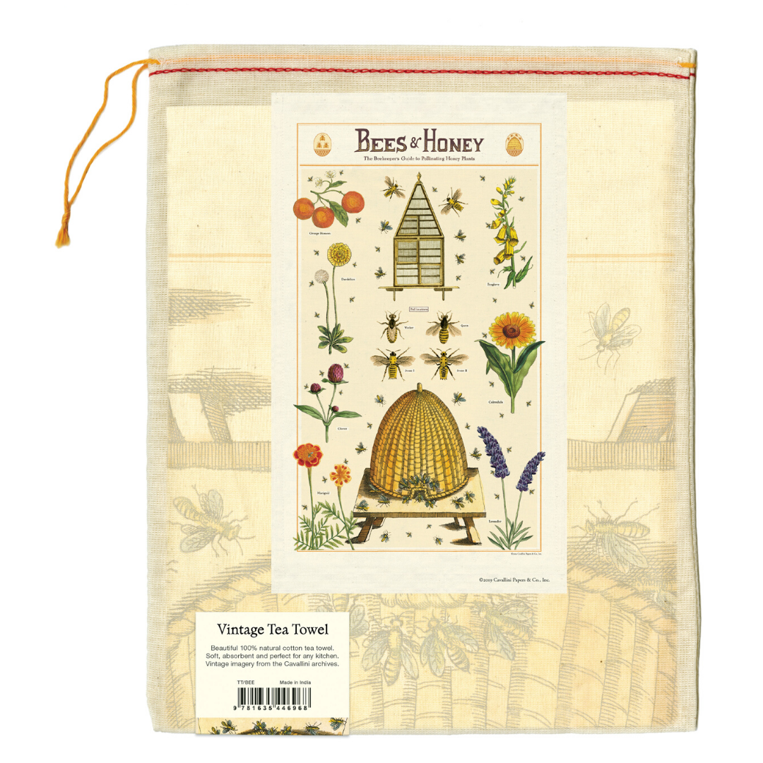 Cavallini & Co. Tea Towel - Bees & Honey