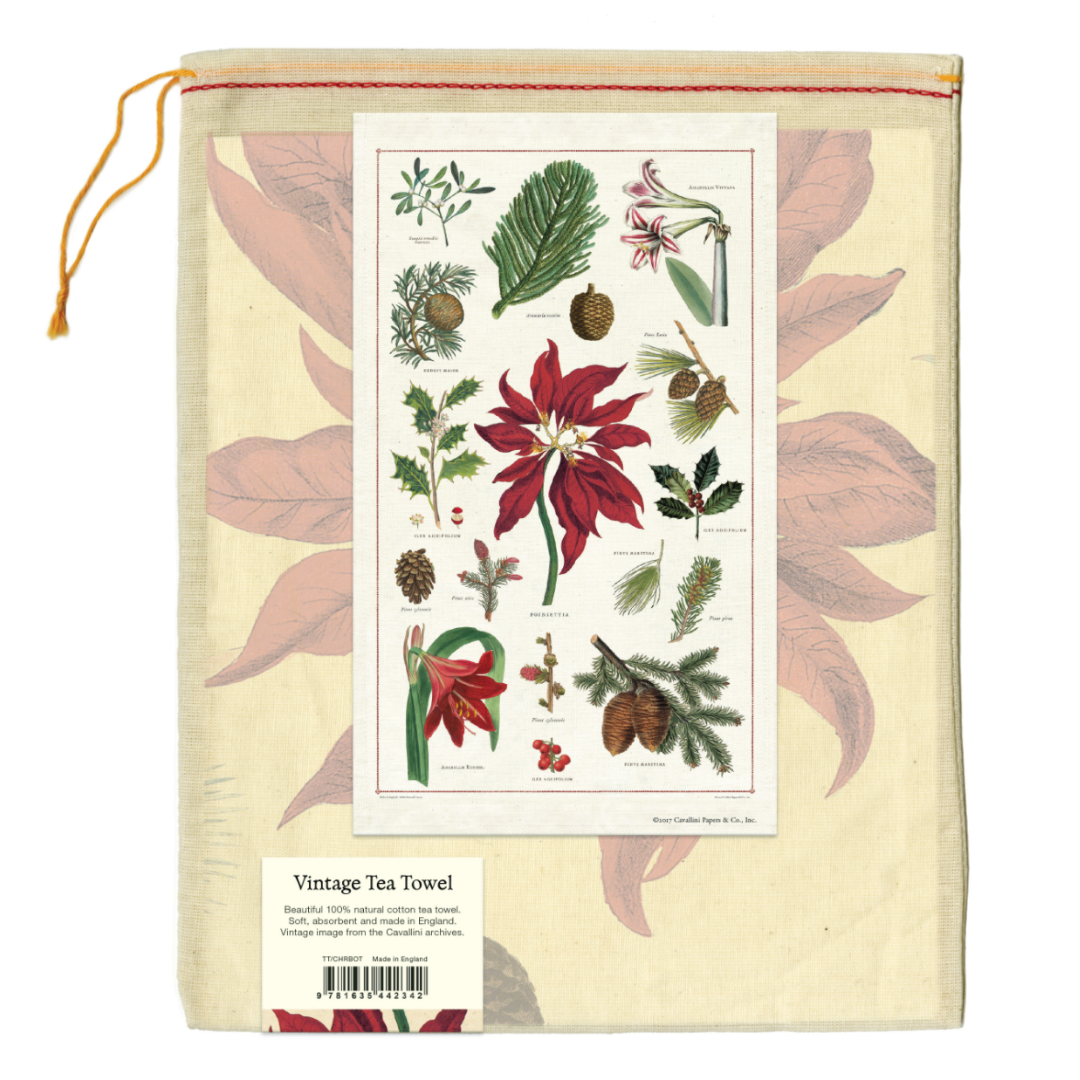 Cavallini & Co. Tea Towel - Christmas Botanica