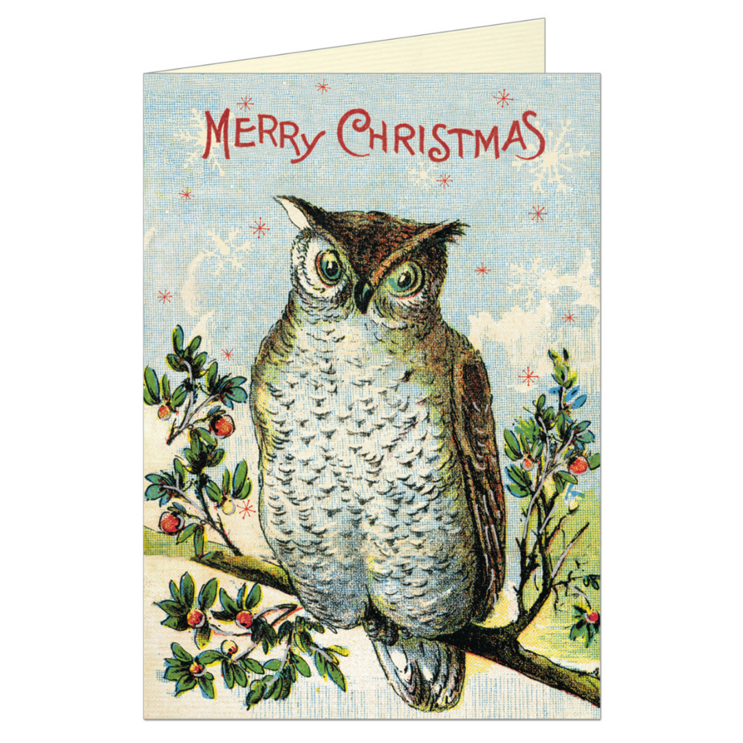 Cavallini & Co. Greeting Card - Christmas Owl
