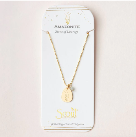 Intention Charm Necklace - Amazonite / Gold