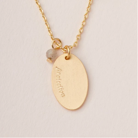 Intention Charm Necklace - Labradorite / Gold