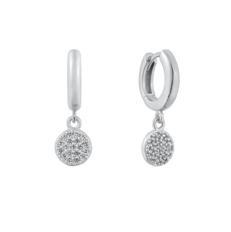 SS Pave Disc Huggies