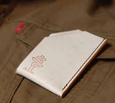 White Ghost Leather Minimalist Card Holder