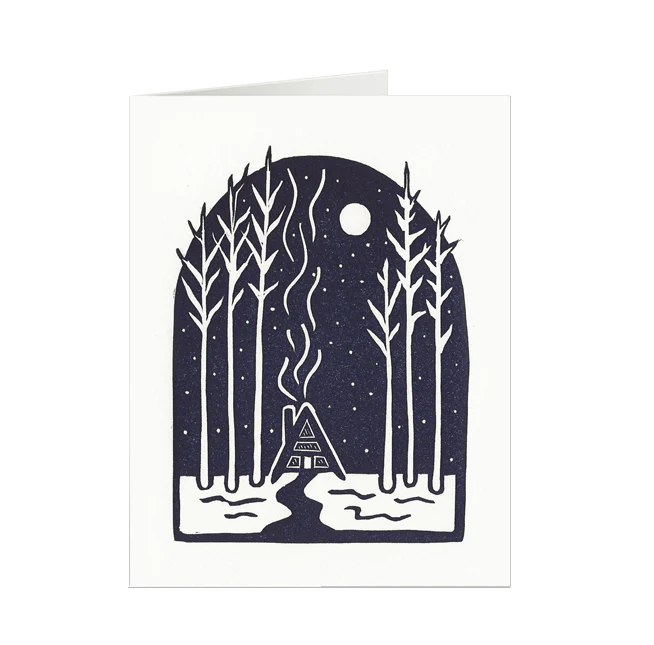 Snowy Night Holiday Card