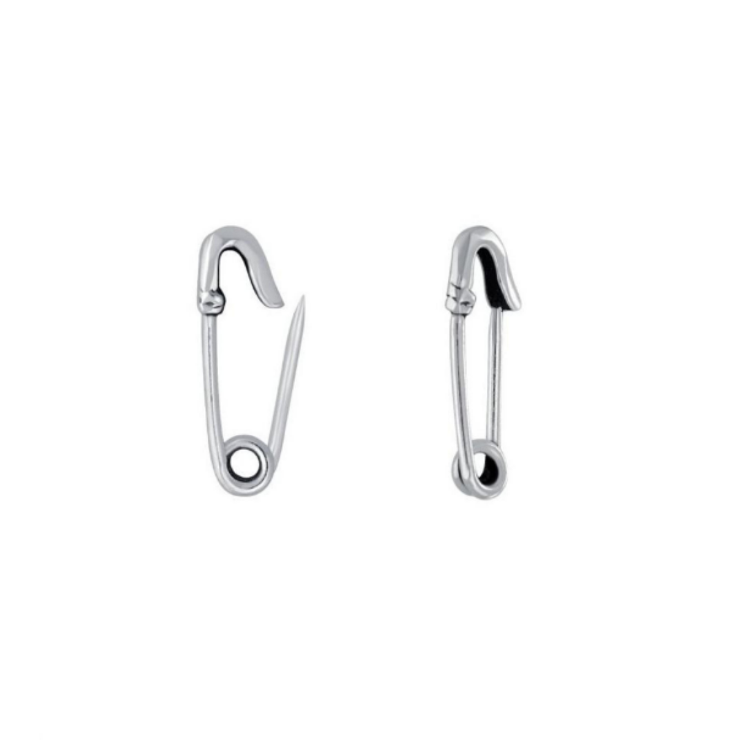 Silver Little Safety Pin Earrings