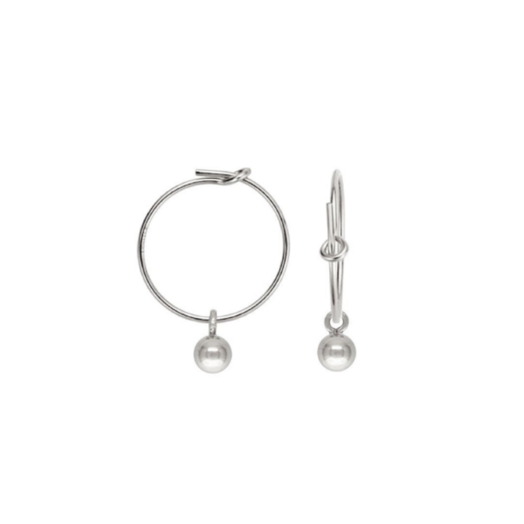 Silver Mini Ball Hoops