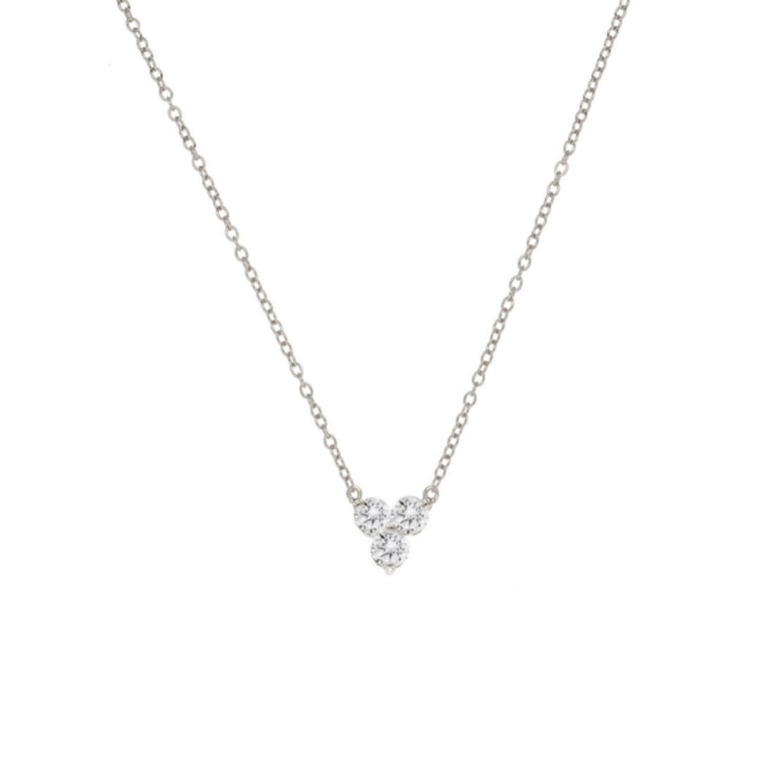 Sparkly Trio Necklace - Silver