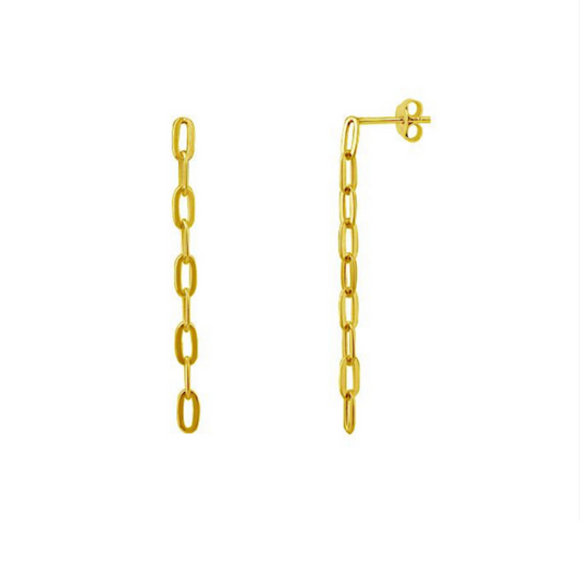 V Gold Paperclip Earrings