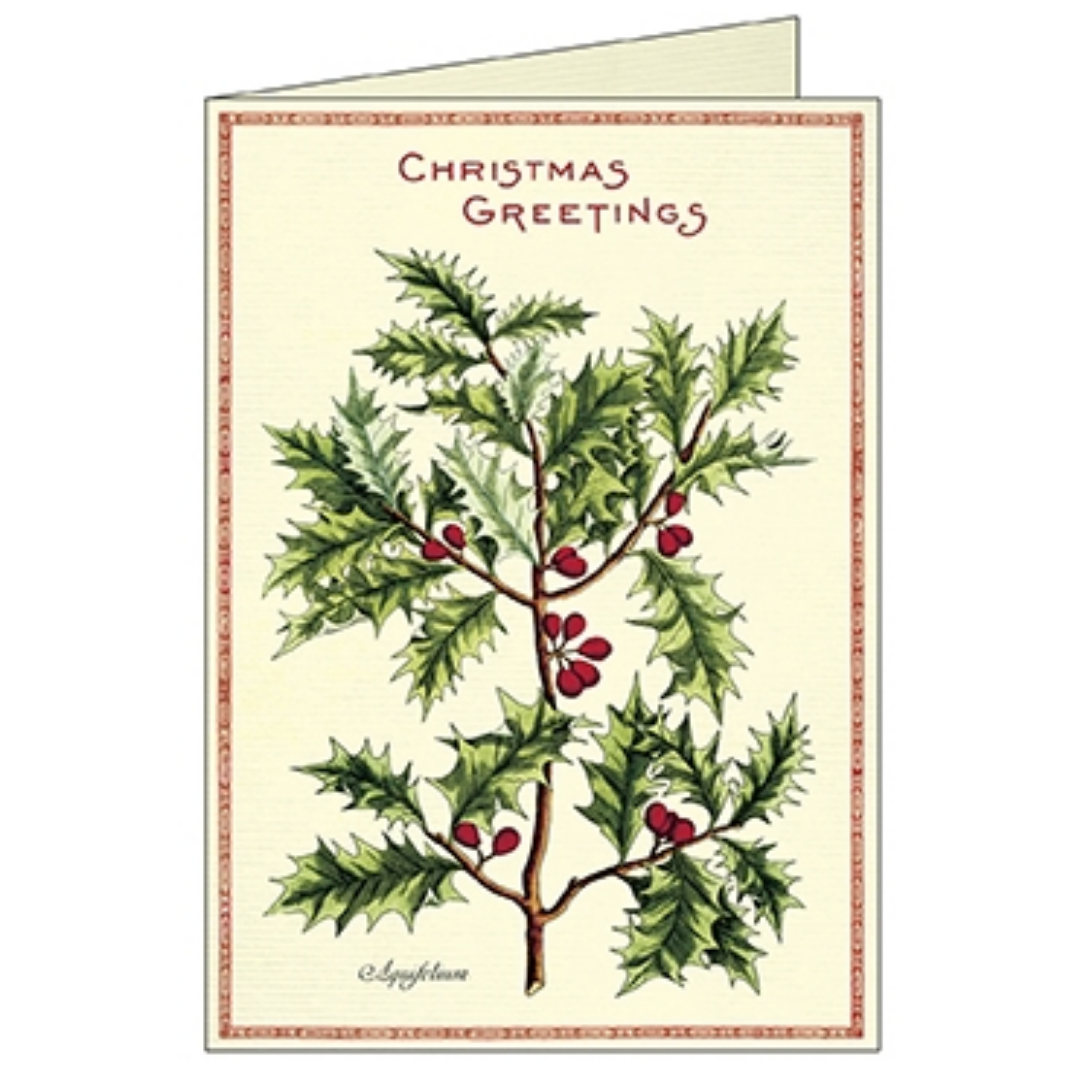 Cavallini & Co. Boxed Note Cards - Holly Christmas