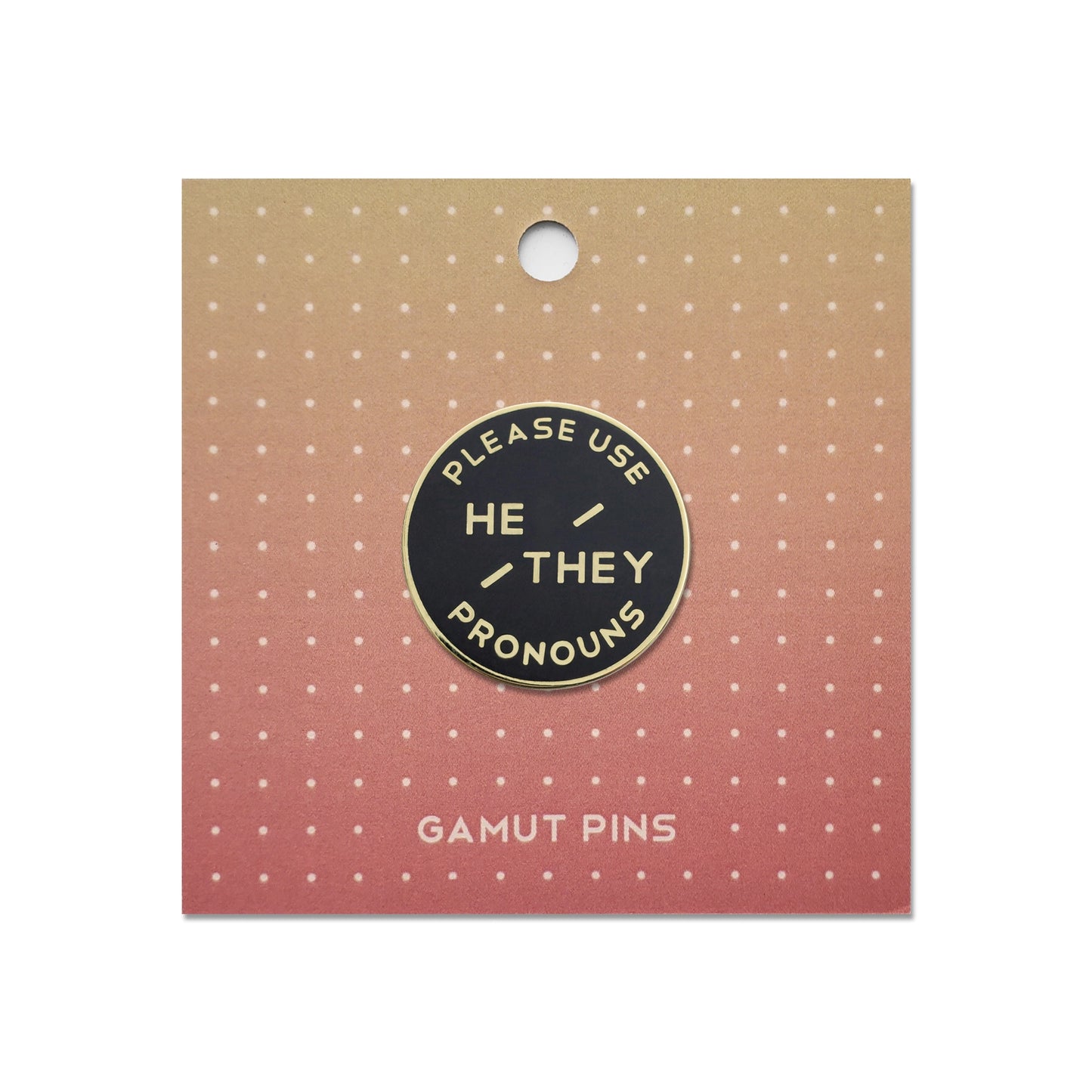 Enamel Pronoun Pin: He/They - Black