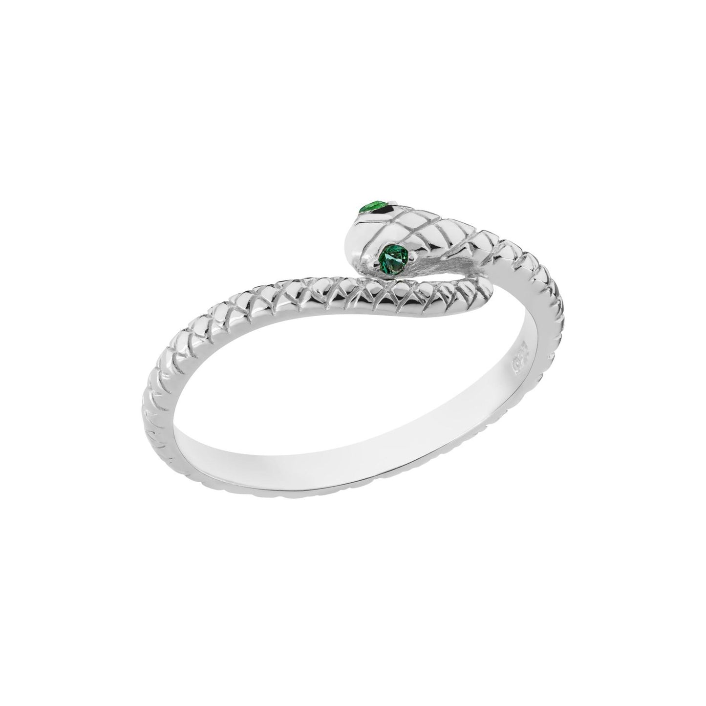 Silver Textured Snake Ring