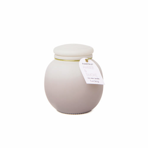 Orb 5oz Gray Ombre Glass Candle - Amber & Smoke