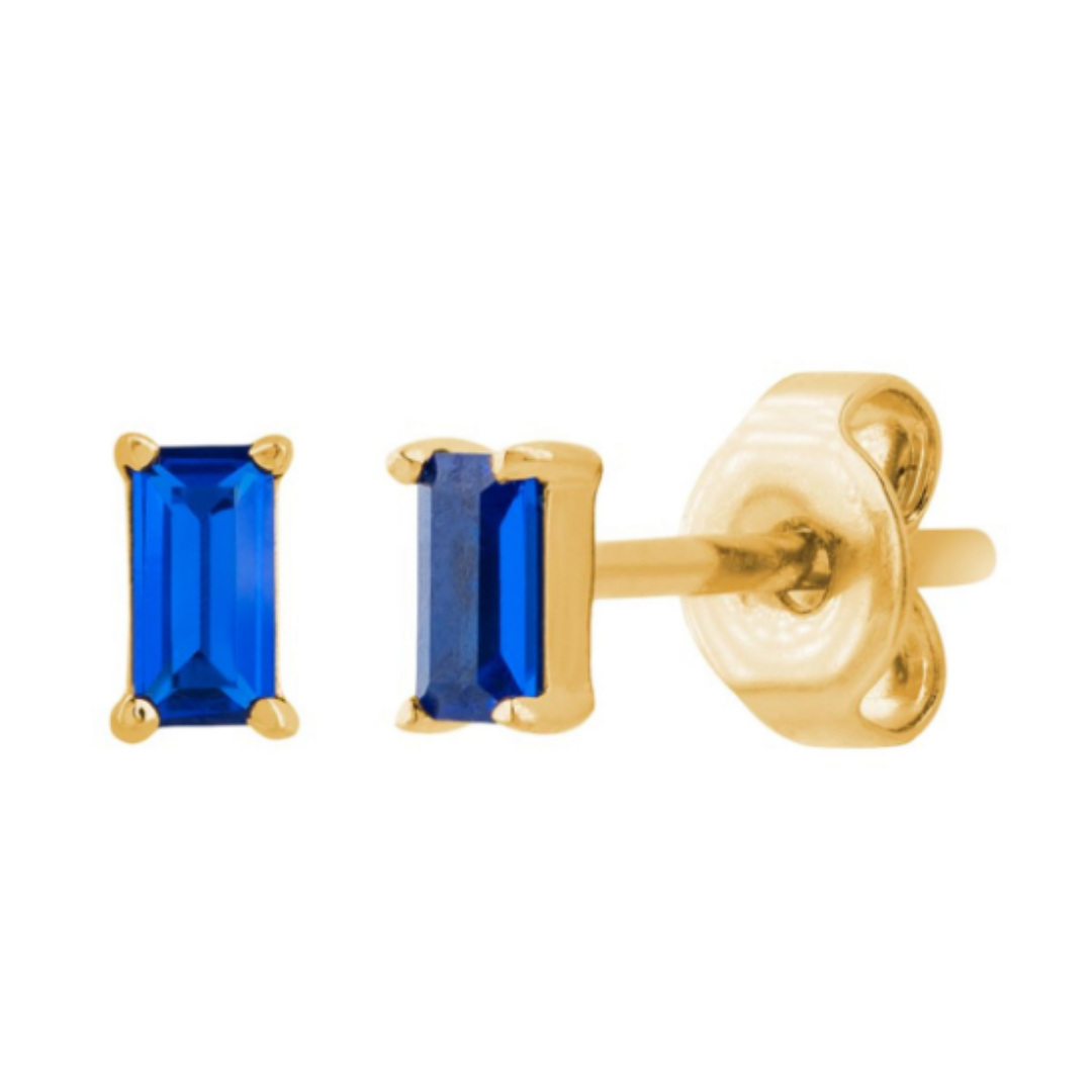 GF Sapphire Baguette Studs