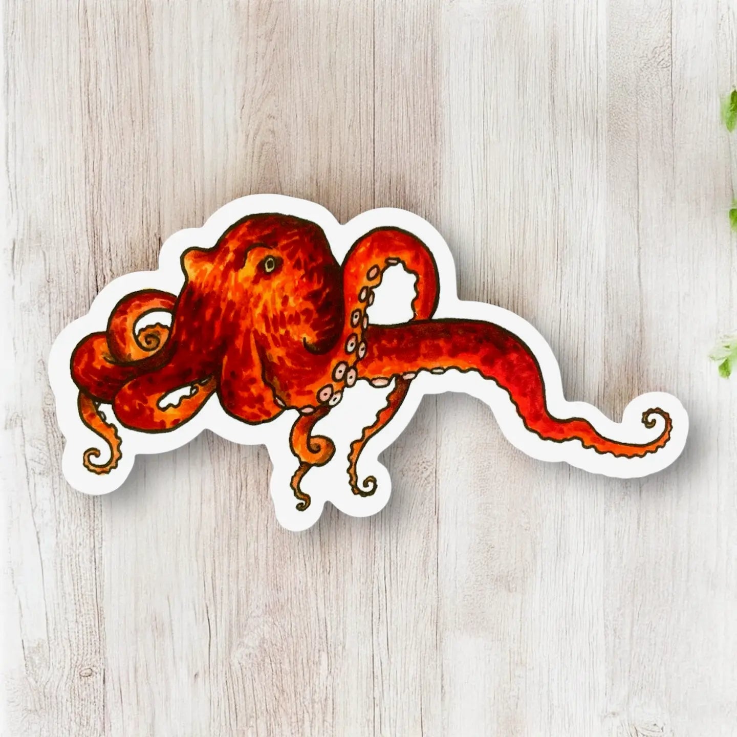 Red octopus sticker 