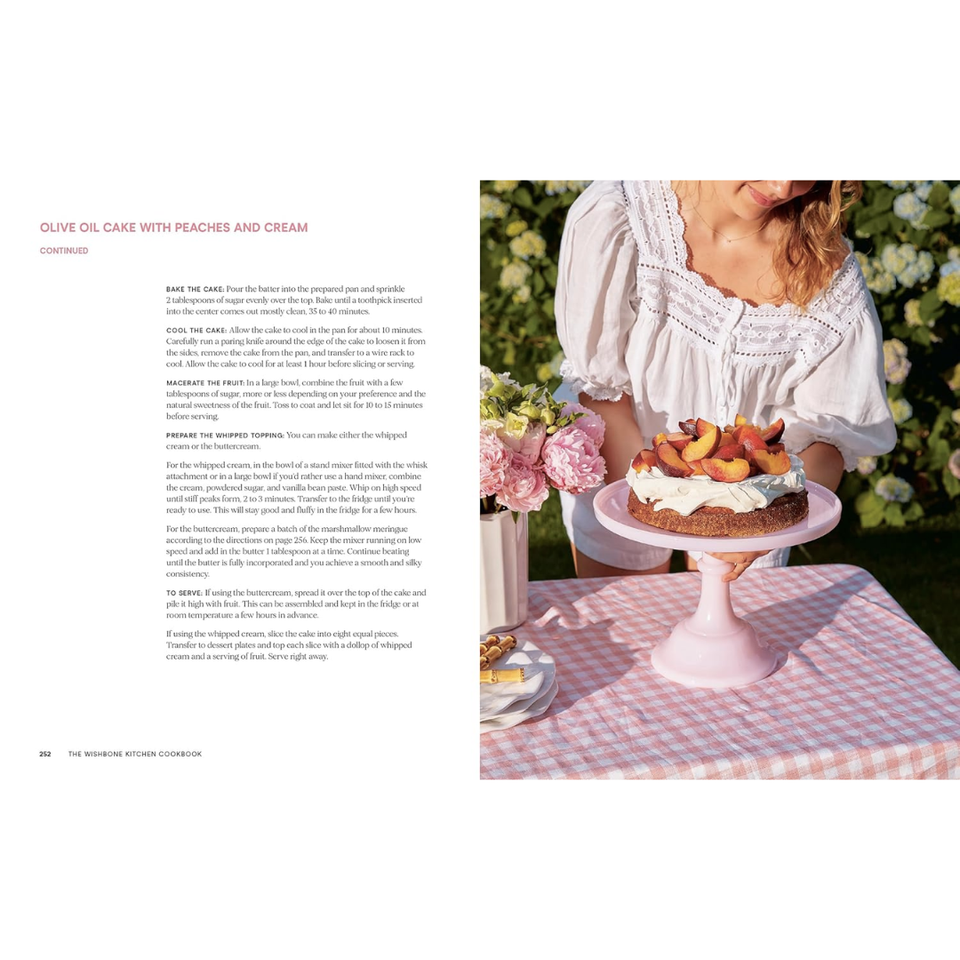 Sample recipe for "Olive oil cake with peaches and cream"