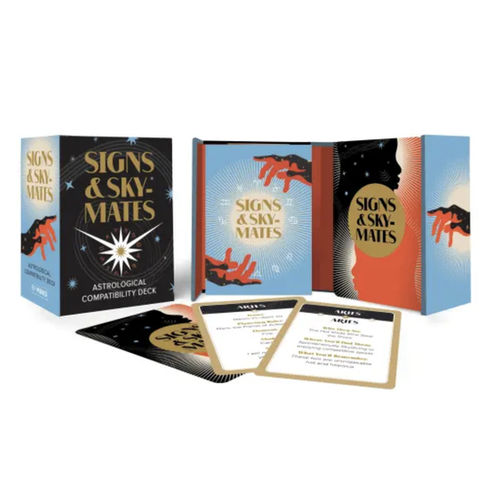 "Signs & Skymates" Astrological compatibility deck  set with storage box and book