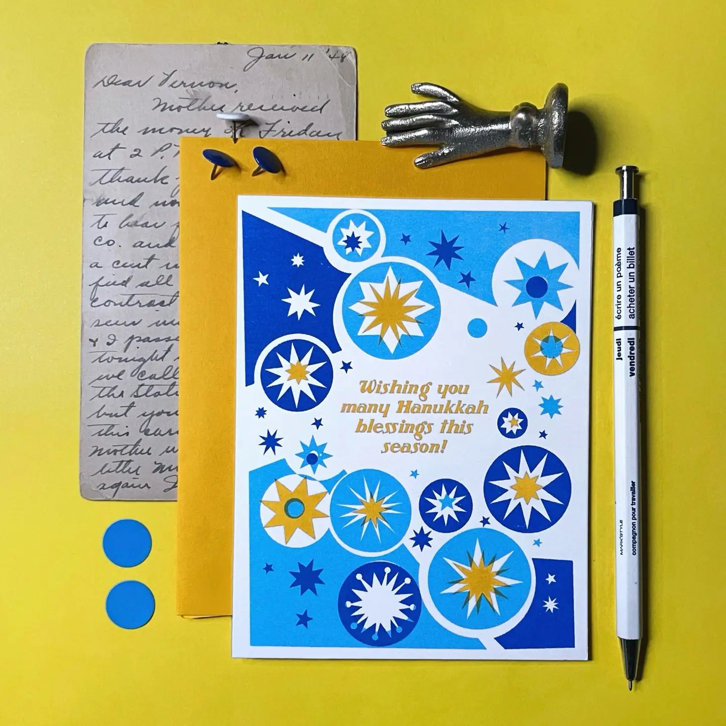 Hanukkah Blessings - Risograph Holiday Card