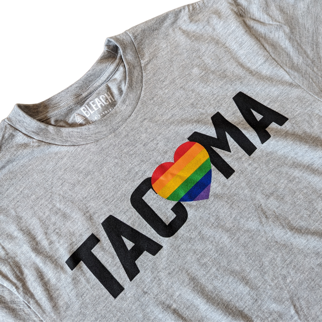 Tacoma Heart Pride T-shirt - Light Grey