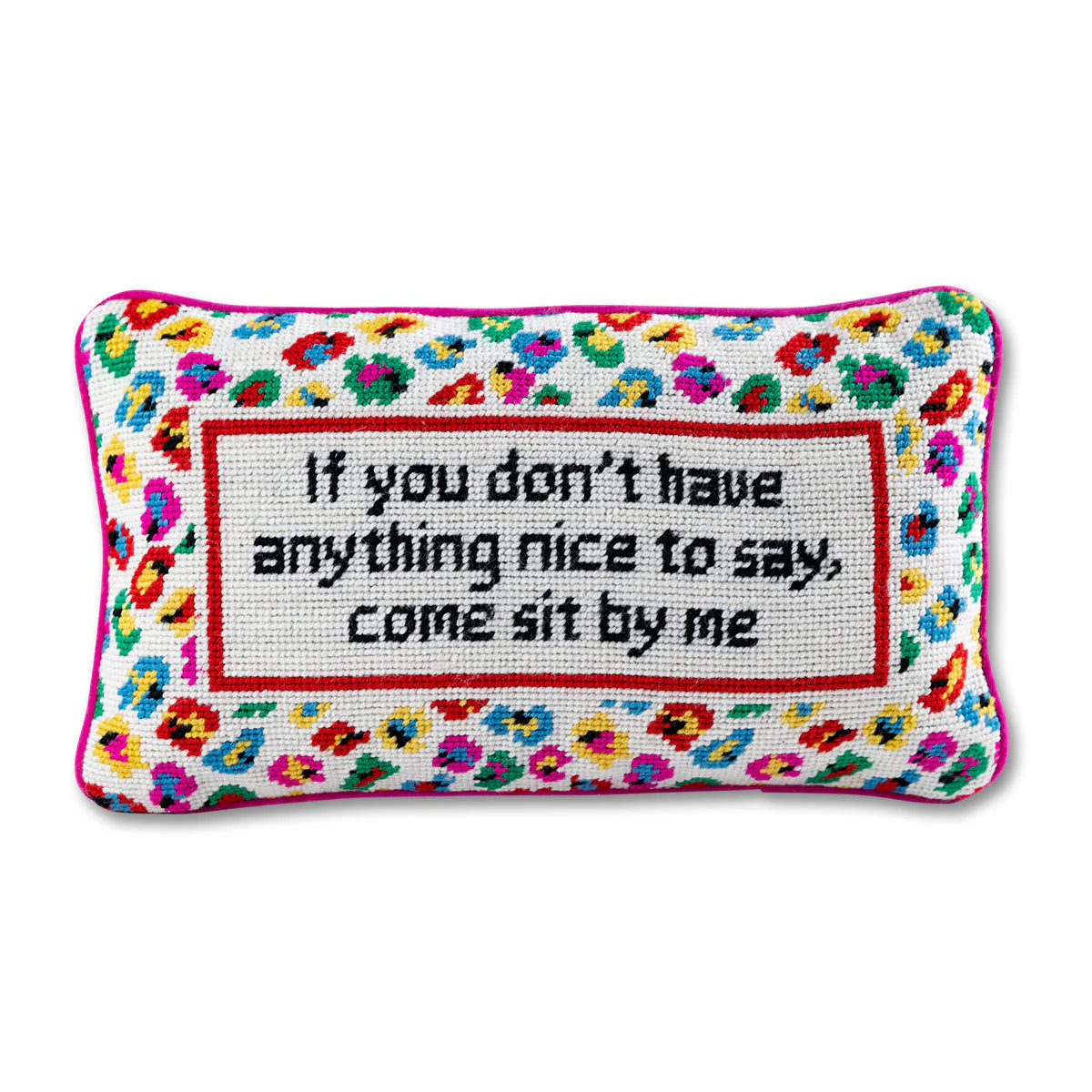 Furbish Needlepoint Pillow - Come Sit By Me