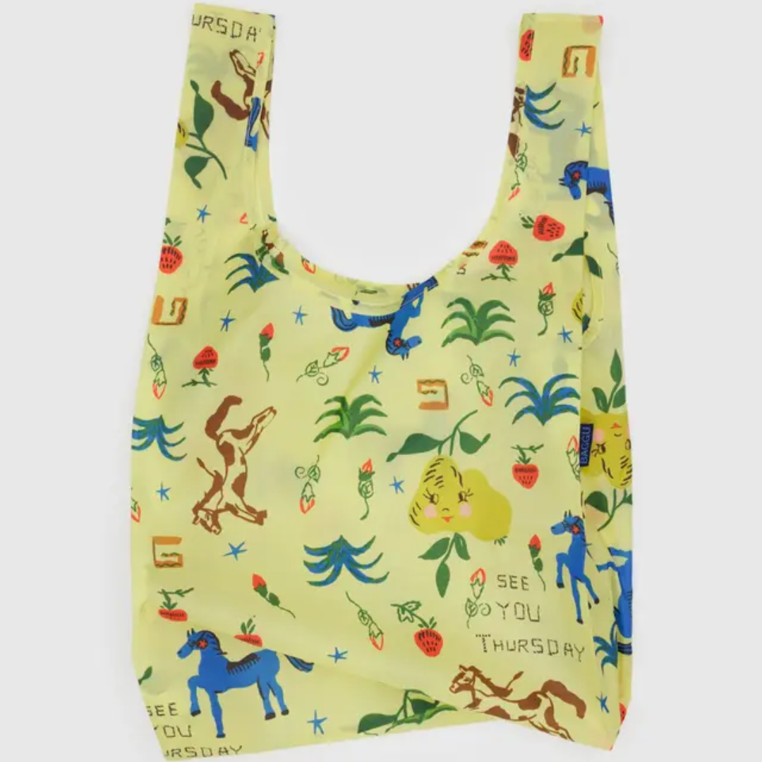 Colorful shopping bag with yellow western theme