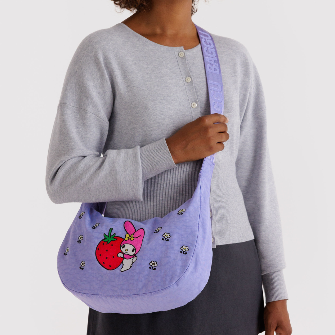 Model wears the bag crossbody
