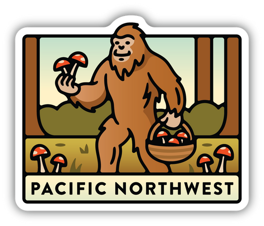 Pacific Northwest Mushroom Sasquatch ND Sticker