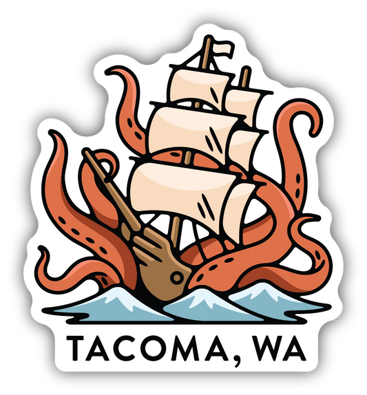 Tacoma, WA Kraken and Ship ND Sticker