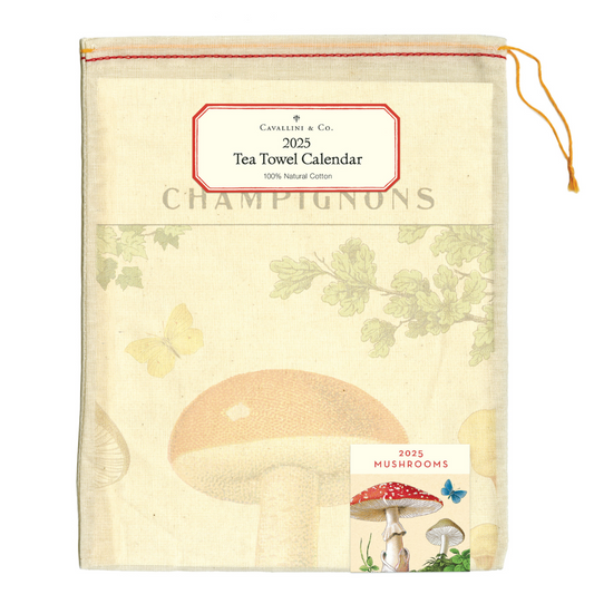 Cavallini & Co. Tea Towel - 2025 Mushrooms Calendar