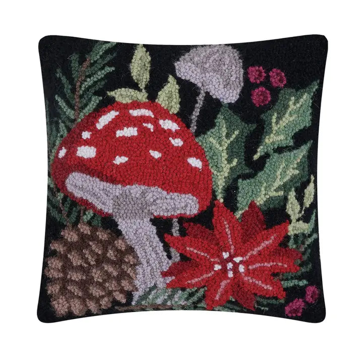 Holiday Mushrooms Hook Pillow