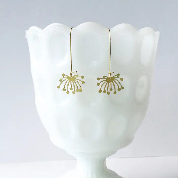 Dandelion Fluff Leaf Earrings