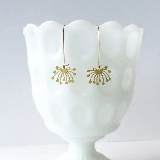 Dandelion Fluff Leaf Earrings