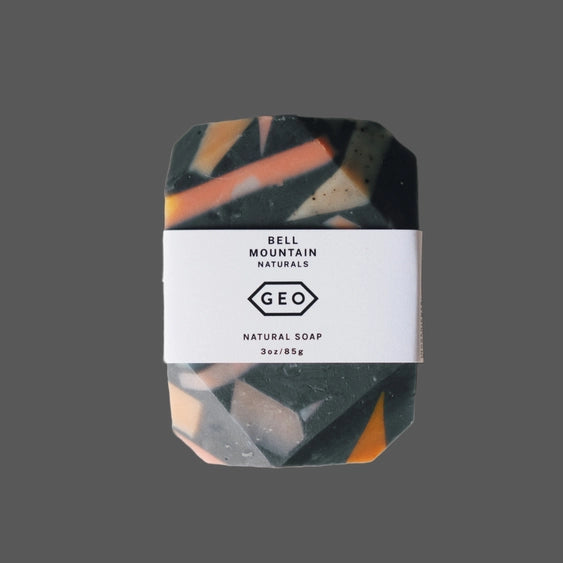 Terrazzo Full Size Geo Soap - Charcoal (Sage & Geranium)