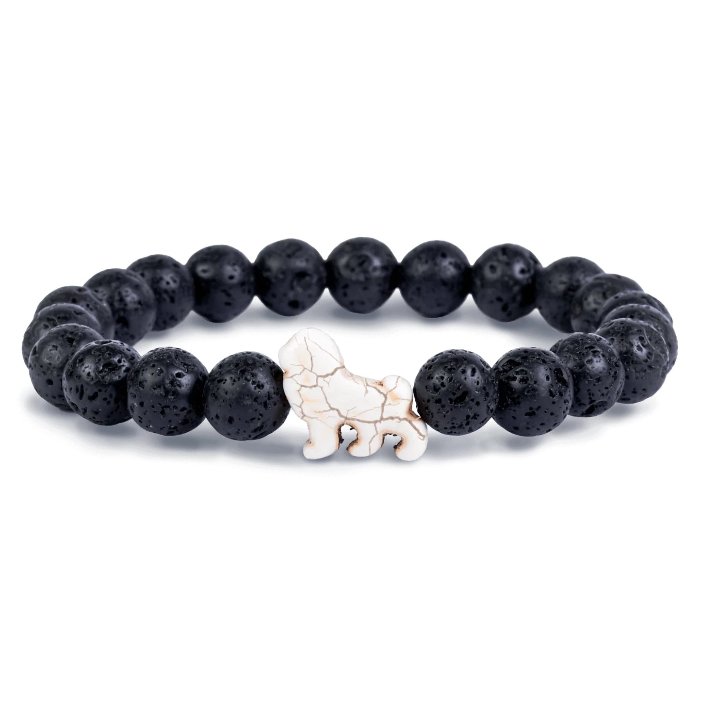 Fahlo The Excursion Lion Tracking Bracelet - Lava Stone